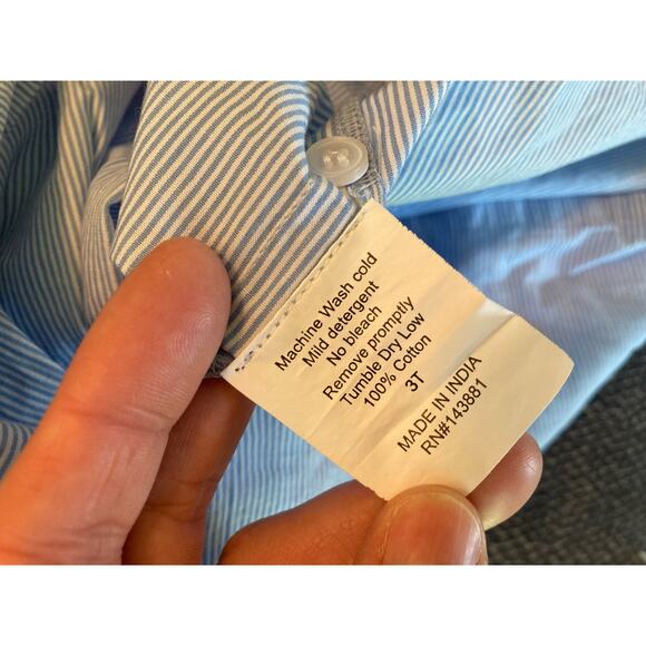 Cheeni Lysette Dress Oxacan Embroidered Striped Mi Golondria ~ Size 3T Adorable - Picture 9 of 10